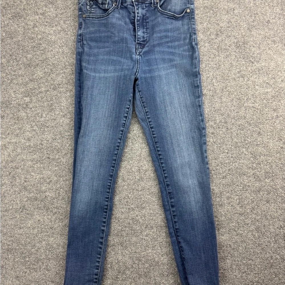 Buckle Black Sculpted Ankle Skinny Jeans Women's 29 Blue High Rise